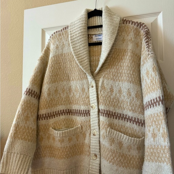 OLD NAVY Button Front Shawl Collar Sweater with Front Pockets - Large - Picture 3 of 8